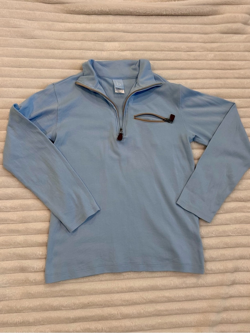 Light Blue Quarter-Zip Pullover Sweater - Bella Bliss: 14
